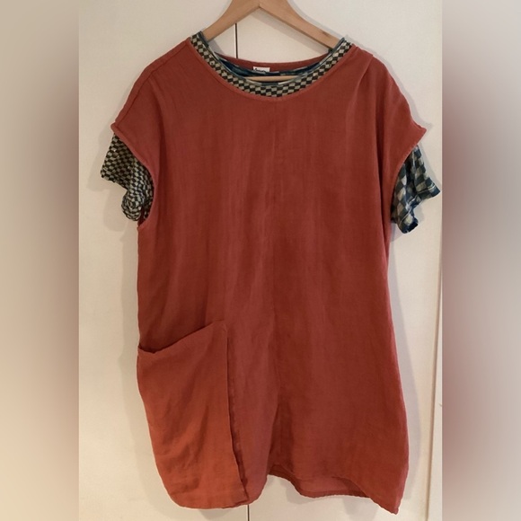Cosmo'swomen's rust coloured cotton top/tunic Xl - Picture 7 of 12